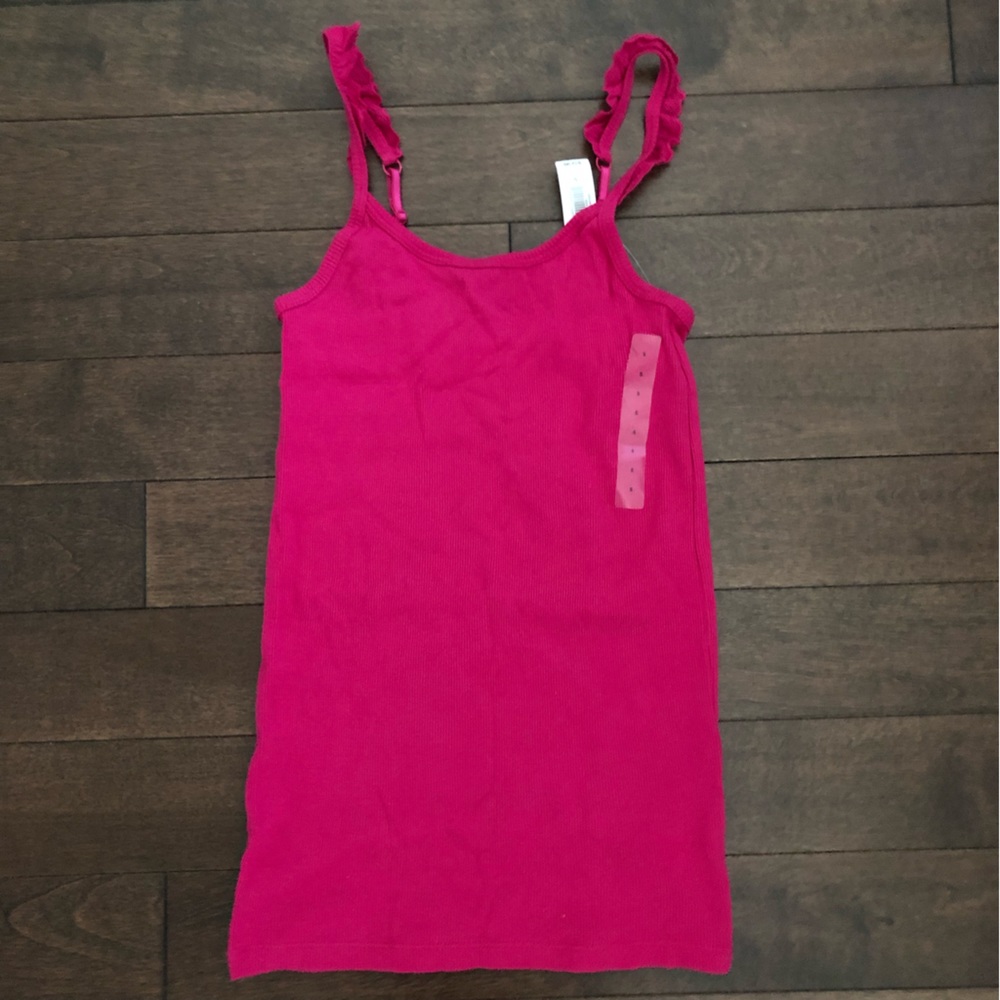Gap Body Pink Ribbed Eyelet Strap Tank S NWT